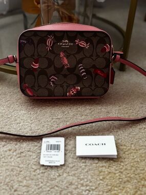 Coach Camera mini Crossbody Candy with Pink Trim